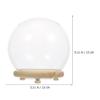 EXCEART Glass Dome Display Case with Wooden Base and Led Light 5.11 Inch Clear Cover Ornament for Preserved Flowers Micro Landscape and Home D Cor Accents view 4