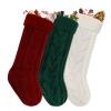 18" Large Size Cable Knit Christmas Stockings,Unique Xmas Stocking Decorations for Family Holiday Season Dcor view 1