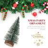 10Pcs 10Cm Mini Sisal Snow Frost Trees Winter Mini Pine with Wood Base Bottle Brush Trees Plastic Winter Snow Ornaments Tabletop Trees for Christmas Decoration and Display view 4