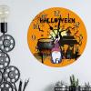 Halloween Haunted House Gnome Wall Clock Halloween Full Moon Wall Clocks Halloween Magical Decor Wall Clocks Battery Operated Round Clock for Bedroom 10inch New Home Housewarming Party Gift view 4
