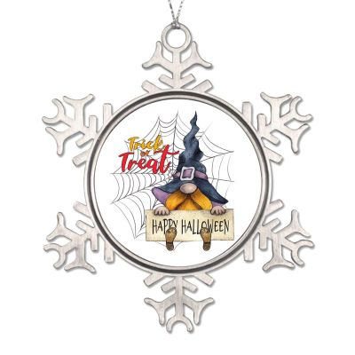 2022 Halloween Ornaments 3 Inch Gnome Witch Hat Snowflake Ornament Trick Or Treat Spider Web Night Before Christmas Tree Hanging Ornament Gothic Snowflake Metal Keepsake Gift