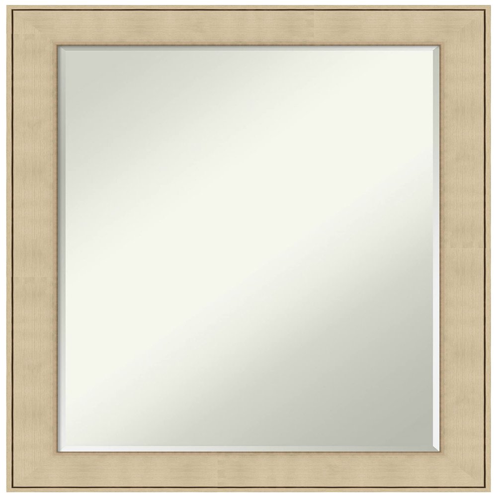 Amanti Art Silver Bathroom Mirror for Over Sink, 28x22 Classic Honey Silver Rectangle Vanity Mirror, Medium Casual Frame, Hangs Horizonally and Vertically, Bathroom Wall Decor, Petite Bevel Edge