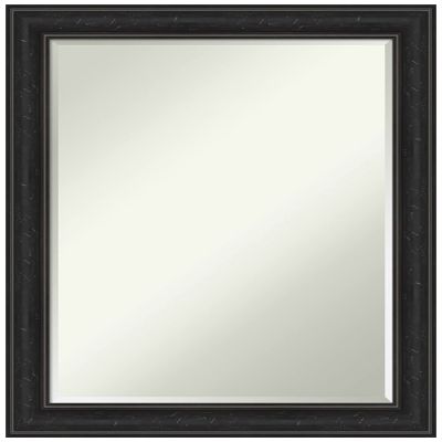 Amanti Art Black Bathroom Mirror for Over Sink, 28x22 Shipwreck Black Narrow Rectangle Vanity Mirror, Medium Country Rustic Frame, Hangs Horizonally and Vertically, Bathroom Wall Decor, Petite Bevel