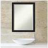Amanti Art Black Bathroom Mirror for Over Sink, 27x21 Eva Black Silver Narrow Rectangle Vanity Mirror, Medium Modern Frame, Hangs Horizonally and Vertically, Bathroom Wall Decor, Petite Bevel Edge view 2
