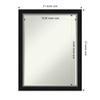 Amanti Art Black Bathroom Mirror for Over Sink, 27x21 Eva Black Silver Narrow Rectangle Vanity Mirror, Medium Modern Frame, Hangs Horizonally and Vertically, Bathroom Wall Decor, Petite Bevel Edge view 3