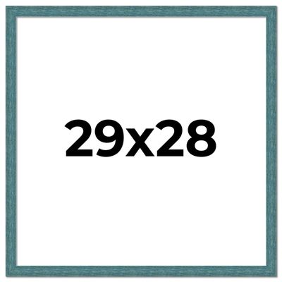 29x28 Frame Blue Rustic Barnwood Solid Wood Picture Frame Width 1.25 Inches | Interior Depth 0.5 Inches | Gustav Blue Frame Complete with UV Acrylic, Foam Board Backing & Hanging Hardware