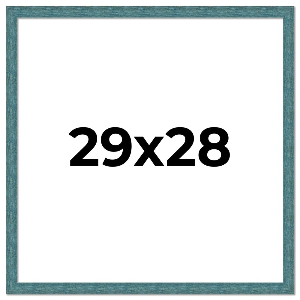 29x28 Frame Blue Rustic Barnwood Solid Wood Picture Frame Width 1.25 Inches | Interior Depth 0.5 Inches | Gustav Blue Frame Complete with UV Acrylic, Foam Board Backing & Hanging Hardware