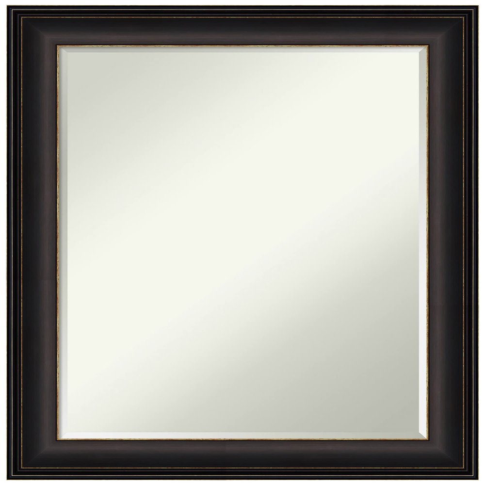 Amanti Art Bronze Bathroom Mirror for Over Sink, 29x23 Trio Oil Rubbed Bronze Rectangle Vanity Mirror, Medium Traditional Frame, Hangs Horizonally and Vertically, Bathroom Wall Decor, Petite Bevel