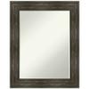 Amanti Art Brown Bathroom Mirror for Over Sink, 30x24 Rail Rustic Char Rectangle Vanity Mirror, Medium Country Rustic Frame, Hangs Horizonally and Vertically, Bathroom Wall Decor, Petite Bevel Edge view 1