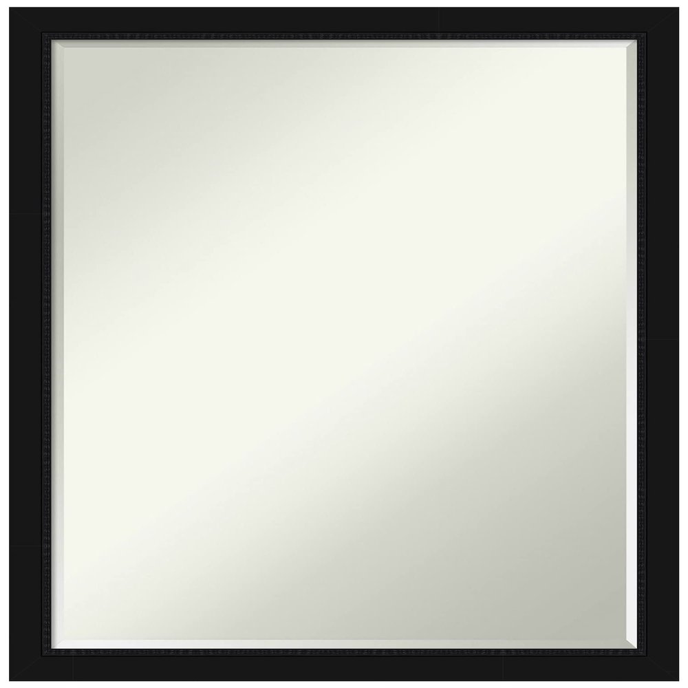 Amanti Art Black Bathroom Mirror for Over Sink, 26x20 Avon Black Narrow Rectangle Vanity Mirror, Medium Casual Frame, Hangs Horizonally and Vertically, Bathroom Wall Decor, Petite Bevel Edge