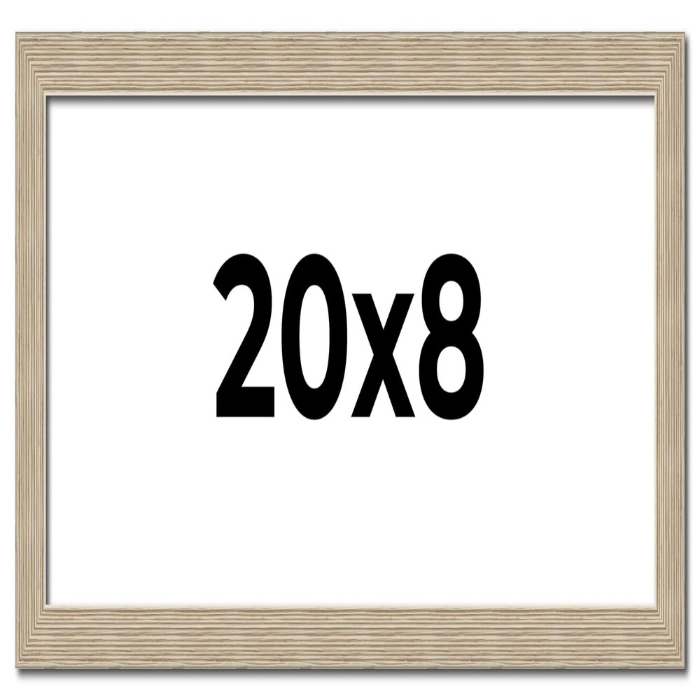 20x8 Frame Grey Solid Wood Picture Frame Width 1 Inches | Interior Frame Depth 0.5 Inches | Weatherly Distressed Photo Frame Complete with UV Acrylic, Foam Board Backing & Hanging Hardware