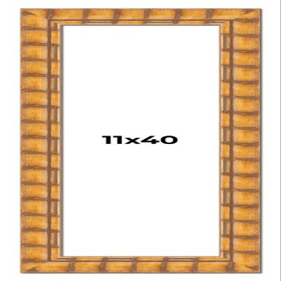 11x40 Frame Bamboo Natural Wood Beige Solid Wood Picture Frame | 2.875 Inch Moulding Width | Picture Frame Complete with UV Acrylic Plexiglass, Foam Board Backing & Hanging Hardware