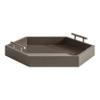 Kate and Laurel Lipton Modern Hexagon Tray; 18 x 15.5; Brown and Silver; Decorative Geometric Serving Tray for Storage and Display view 1