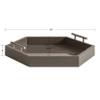 Kate and Laurel Lipton Modern Hexagon Tray; 18 x 15.5; Brown and Silver; Decorative Geometric Serving Tray for Storage and Display view 2