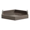 Kate and Laurel Lipton Modern Hexagon Tray; 18 x 15.5; Brown and Silver; Decorative Geometric Serving Tray for Storage and Display view 3