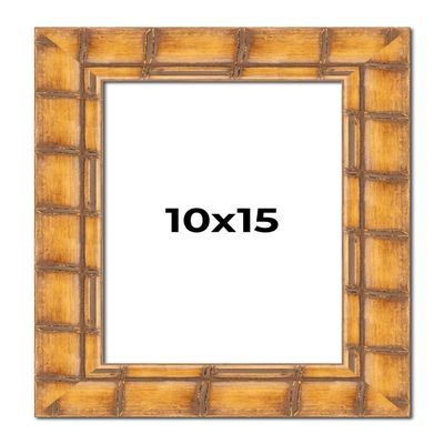 10x15 Frame Bamboo Natural Wood Beige Solid Wood Picture Frame | 2.875 Inch Moulding Width | Picture Frame Complete with UV Acrylic Plexiglass, Foam Board Backing & Hanging Hardware