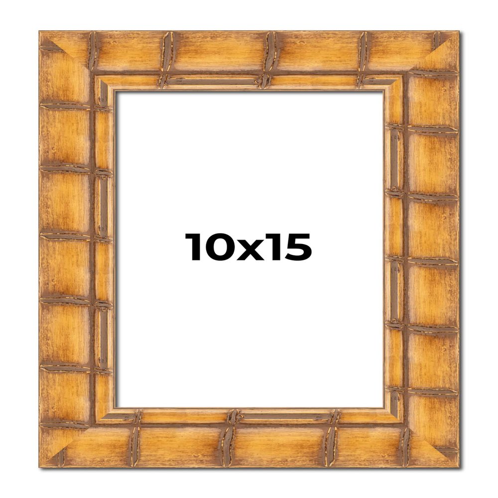 10x15 Frame Bamboo Natural Wood Beige Solid Wood Picture Frame | 2.875 Inch Moulding Width | Picture Frame Complete with UV Acrylic Plexiglass, Foam Board Backing & Hanging Hardware