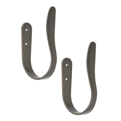 Kenney SK85029 Gallery U-Shaped Steel Curtain Holdbacks for Curtains and Drapes, 2-Pack, Gunmetal