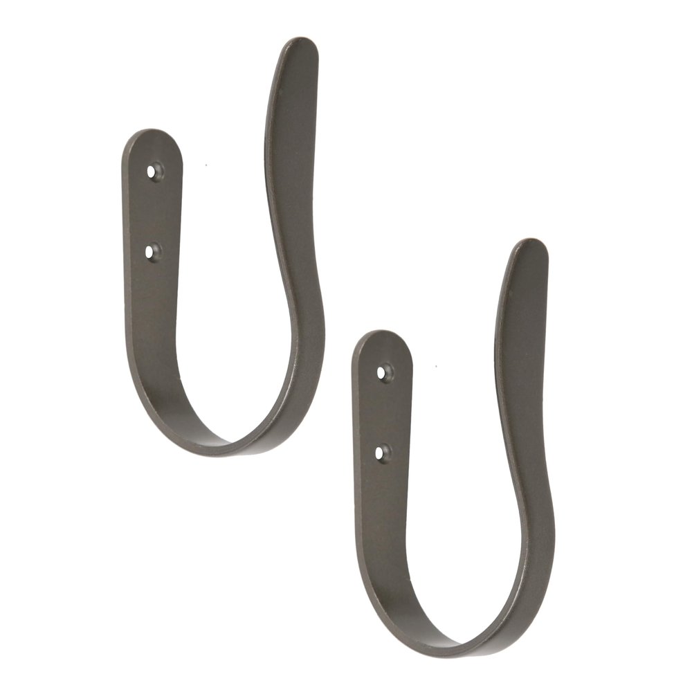 Kenney SK85029 Gallery U-Shaped Steel Curtain Holdbacks for Curtains and Drapes, 2-Pack, Gunmetal