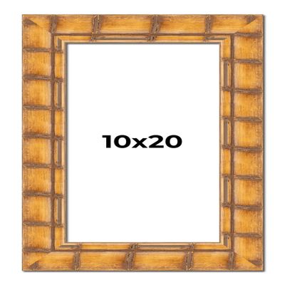 10x20 Frame Bamboo Natural Wood Beige Solid Wood Picture Frame | 2.875 Inch Moulding Width | Picture Frame Complete with UV Acrylic Plexiglass, Foam Board Backing & Hanging Hardware