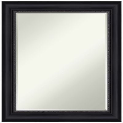 Amanti Art Black Bathroom Mirror for Over Sink, 29x23 Astor Black Rectangle Vanity Mirror, Medium Traditional Frame, Hangs Horizonally and Vertically, Bathroom Wall Decor, Petite Bevel Edge
