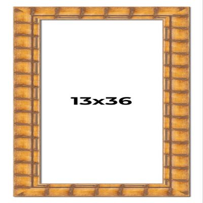 13x36 Frame Bamboo Natural Wood Beige Solid Wood Picture Frame | 2.875 Inch Moulding Width | Picture Frame Complete with UV Acrylic Plexiglass, Foam Board Backing & Hanging Hardware