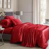 5 Piece Bedding 100% Pure Silk Full Satin Duvet Cover Full (90'' x 90'') Red view 1