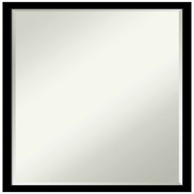 Amanti Art Black Bathroom Mirror for Over Sink, 25x19 Jet Black Rectangle Vanity Mirror, Medium Modern Frame, Hangs Horizonally and Vertically, Bathroom Wall Decor, Petite Bevel Edge