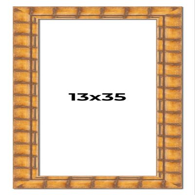 13x35 Frame Bamboo Natural Wood Beige Solid Wood Picture Frame | 2.875 Inch Moulding Width | Picture Frame Complete with UV Acrylic Plexiglass, Foam Board Backing & Hanging Hardware