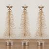 Bottle Brush Trees Champagne Glittered-(3 Pieces) These 10 Inches Tall Bottle Brush Trees Include Matching Base & Star. Great Christmas Decorating Item by Factory Direct Craft view 1