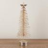 Bottle Brush Trees Champagne Glittered-(3 Pieces) These 10 Inches Tall Bottle Brush Trees Include Matching Base & Star. Great Christmas Decorating Item by Factory Direct Craft view 2