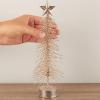 Bottle Brush Trees Champagne Glittered-(3 Pieces) These 10 Inches Tall Bottle Brush Trees Include Matching Base & Star. Great Christmas Decorating Item by Factory Direct Craft view 4