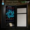 Nutrichef 28 Bottle Wine Fridge Dual Zone Wine Chiller Adjustable Temperature 41F to 64F Ultra Quiet Operation Wine Cooler For Home, & Office Free Standing 33x16x17 IN (Black) view 3