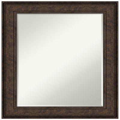 Amanti Art Bronze Wall Mirror 30x24 Ridge Bronze Rectangle Bathroom Mirror for Wall Decor Living Room, Medium Traditional Frame, Hangs Horizonally and Vertically, Bathroom Decor, Petite Bevel Edge