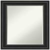 Amanti Art Black Bathroom Mirror for Over Sink, 30x24 Ridge Black Rectangle Vanity Mirror, Medium Traditional Frame, Hangs Horizonally and Vertically, Bathroom Wall Decor, Petite Bevel Edge view 1