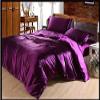 1 Piece Bedding 100% Pure Silk Olympic Queen Satin Duvet Cover Olympic Queen (98'' x 98'') Purple view 1