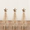 Factory Direct Craft Champagne Glittered 6 Inch Bottle Brush Trees - Set of 3 view 1