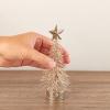 Factory Direct Craft Champagne Glittered 6 Inch Bottle Brush Trees - Set of 3 view 4