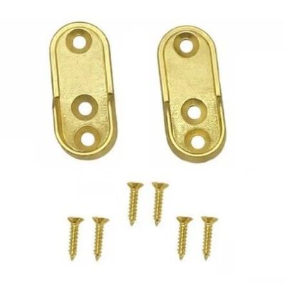 One Pair Screw-In Oval Open Shape End Supports with Installation screws Matt Brass