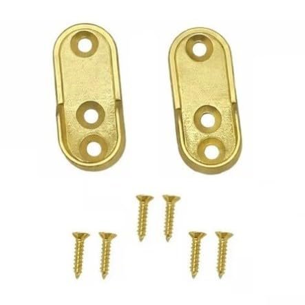 One Pair Screw-In Oval Open Shape End Supports with Installation screws Matt Brass