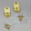 One Pair Screw-In Oval Open Shape End Supports with Installation screws Matt Brass view 3