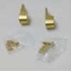 One Pair Screw-In Oval Open Shape End Supports with Installation screws Matt Brass view 4