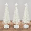 Bottle Brush Trees-(3 Pieces)These White Glittered Pine Needle 10 Inch Tall Bottle Brush Trees Have a Matching Star & Base. Great for Holiday & Wintertime Everyday Decorating. by Factory Direct Craft view 1