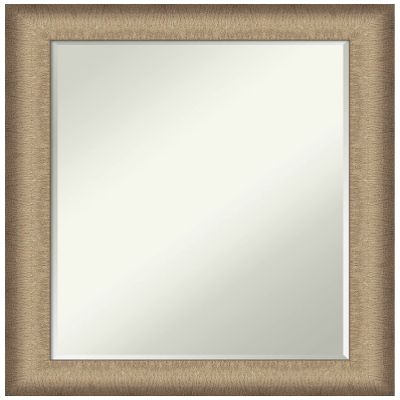 Amanti Art Bronze Bathroom Mirror for Over Sink, 29x23 Elegant Brushed Bronze Rectangle Vanity Mirror, Medium Casual Frame, Hangs Horizonally and Vertically, Bathroom Wall Decor, Petite Bevel Edge