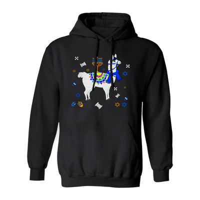 Cute Llama With Jewish Menorah Funny Cool Chanukah Hanukkah Menorah Jewish Llama Lover Hoodie