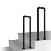 Pealihuy Staircase Handrails, Handrails for Outdoor Front Porch Steps, U Shaped Loft Matte Black Wrought Iron Hand Railing,50cm view 1