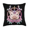 Pastel Goth Pig Pagan Creepy Menhera Farm Pig Farmer Throw Pillow view 1