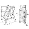 Hamankim Wooden Foldable Ladders 3 Step Stools Small Foot Chair Portable Multifunction Ladder Chair Home Library Climb Ladder Black Walnut Color view 2