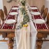 Heat Resistant Dining Table Place Mats Set of 4 Red and Black Buffalo Check Plaid Christmas Elk Snowflake Cloth Placemats Kitchen Table Mats for Family Dinners Parties Wedding, 13" x 19" view 4