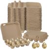 60 Pcs Quail Egg Cartons Paper Pulp Basket A Dozen Paper Crates Blank Cardboard Quail Egg Holder Container Reusable Storage Tray for Home Kitchen Refrigerator Farmhouse(3 x 4 Square,Gray) view 1